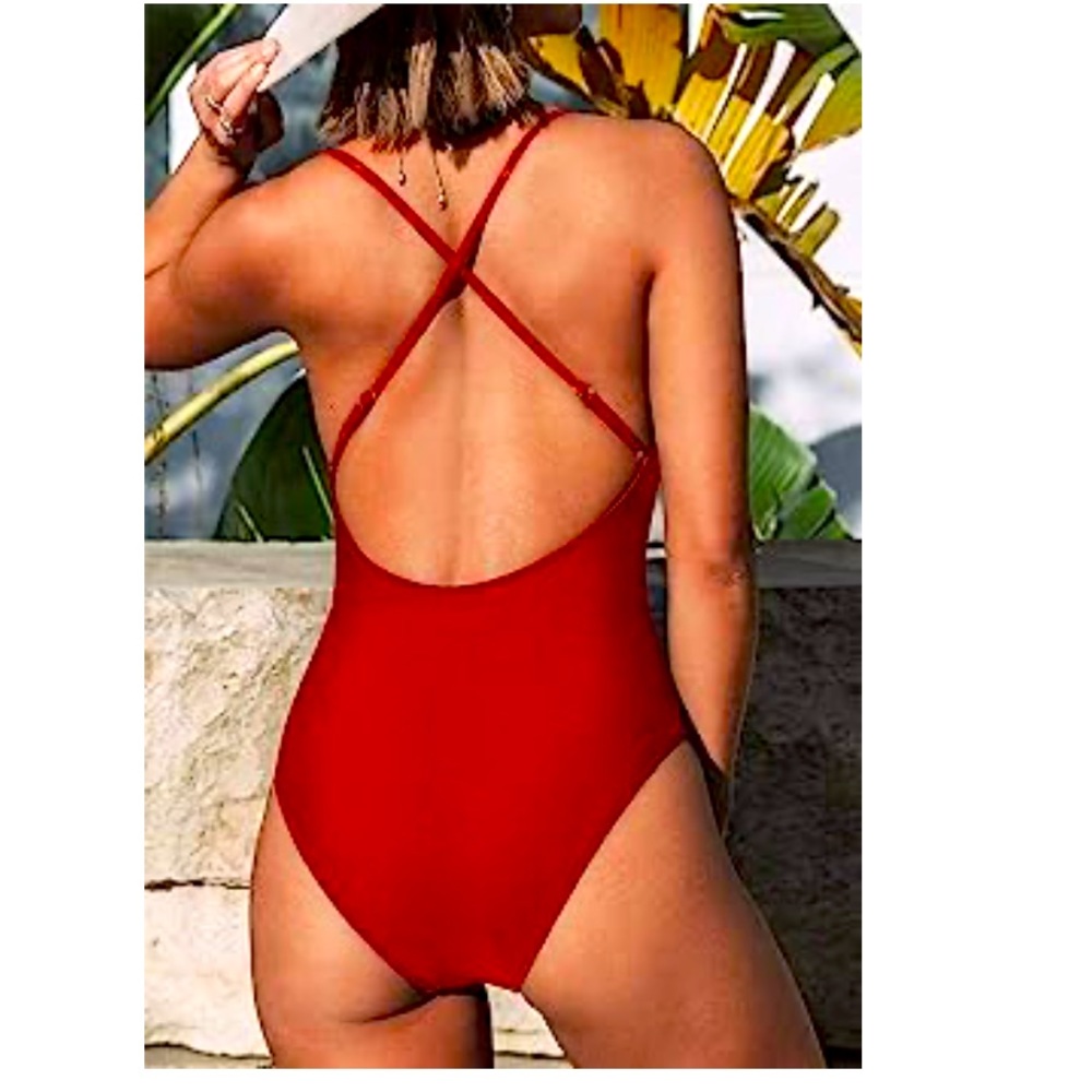 Red Cross back bathing suit one piece, never worn